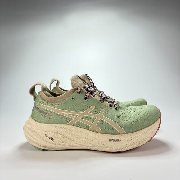ASICS Gel-Nimbus 26 TR Green Beige Running Shoes 1012B653 Women's Size 7.5 - Picture 1 of 10